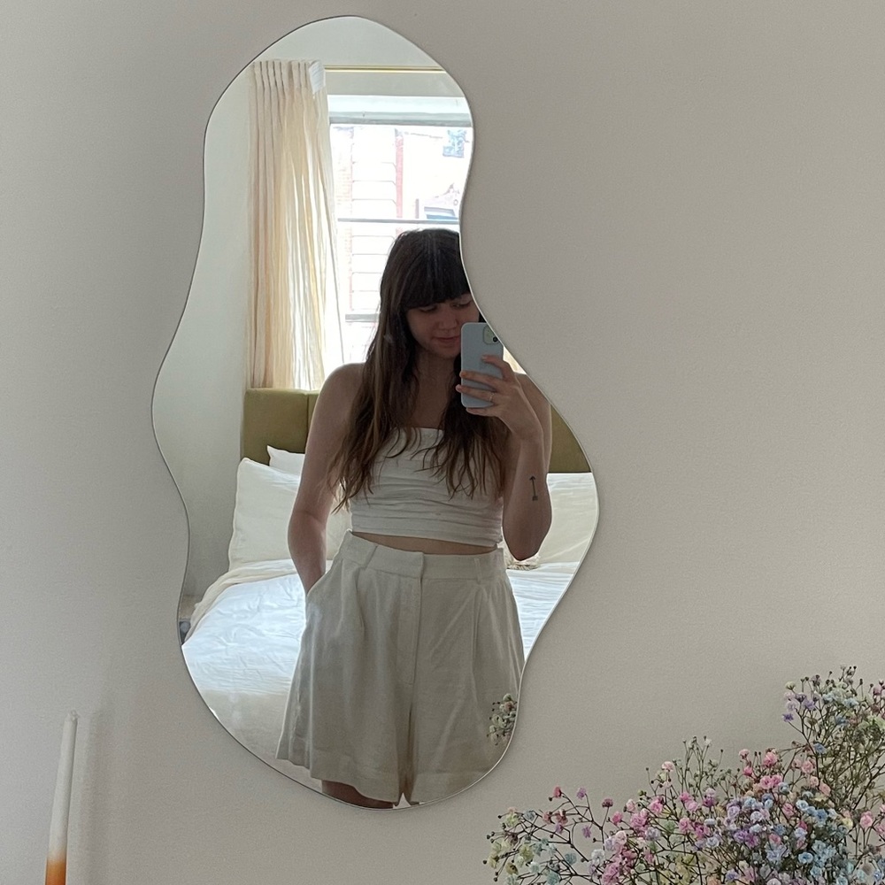 Abercrombie & Fitch White Linen High Waisted Short Size: Large